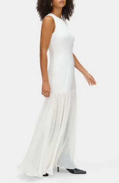 Aligne Zane Sleeveless Sheer Skirt Maxi Dress In White