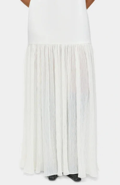 Aligne Zane Sleeveless Sheer Skirt Maxi Dress In White
