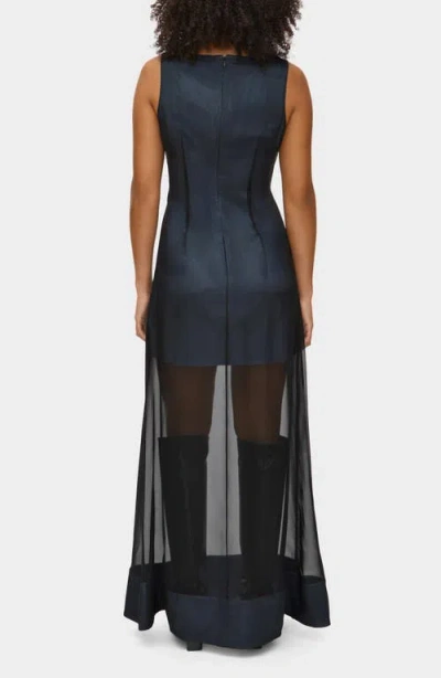 Aligne Amalie Sheer Silk Blend Maxi Dress In Multi