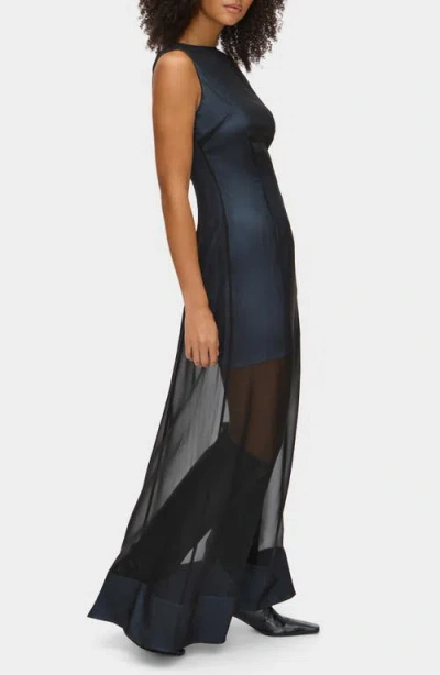 Aligne Amalie Sheer Silk Blend Maxi Dress In Multi