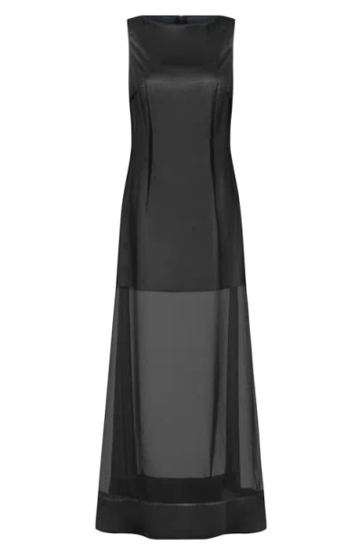 Aligne Amalie Sheer Silk Blend Maxi Dress In Multi