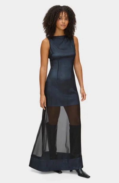 Aligne Amalie Sheer Silk Blend Maxi Dress In Multi