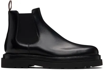 Paul Smith Black Leather Beard Chelsea Boots In Black