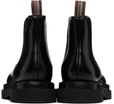 Paul Smith Black Leather Beard Chelsea Boots In Black