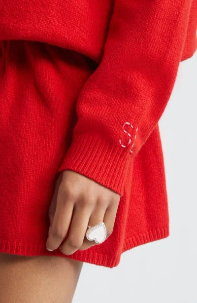 Sandy Liang Pocket Mirror Ring In Pink