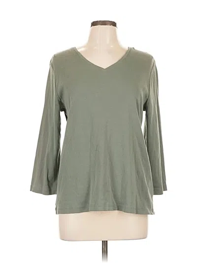 Pre-owned Chico's 3/4 Sleeve T-shirt In Green