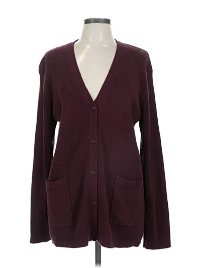 Pre-owned Winter Silks Silk Cardigan Sweater In Burgundy
