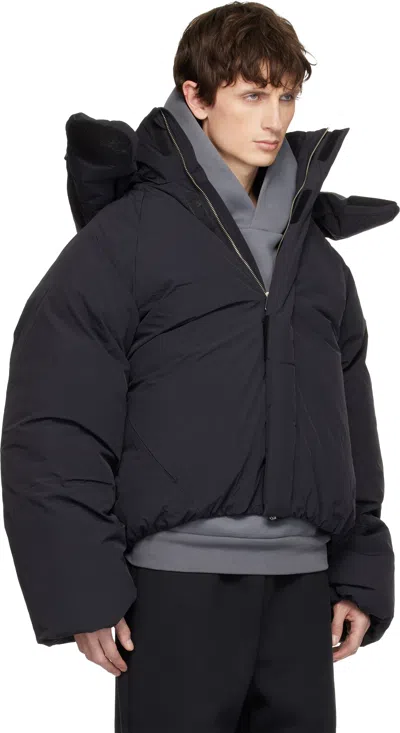 Seventh Black Space Down Coat In Black