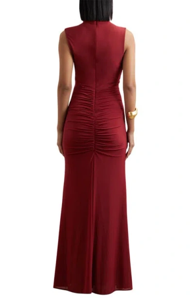 Reiss Daniella Drape & Ruched Detail Sleeveless Gown In White