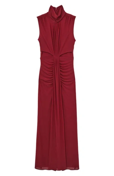 Reiss Daniella Drape & Ruched Detail Sleeveless Gown In White