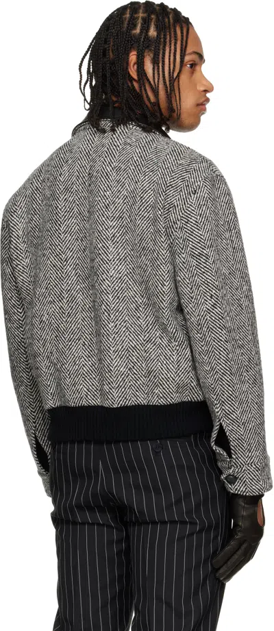 Ernest W Baker Black & White Harrington Jacket In Multi