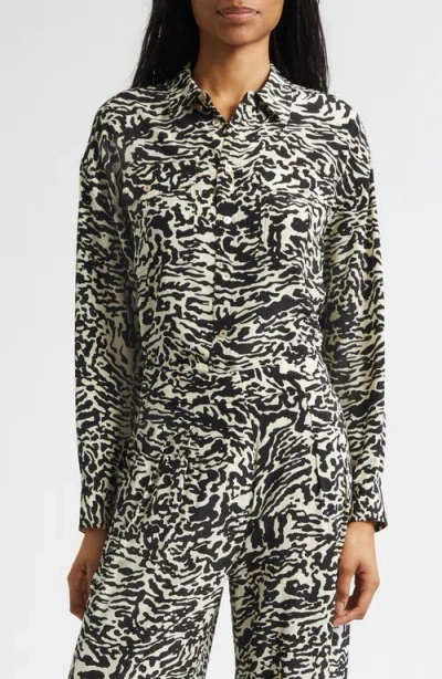 Ulla Johnson Soren Silk Button-up Shirt In Black