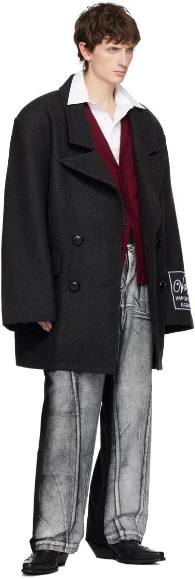 Vaquera Gray Oversized Flight Coat In Gray