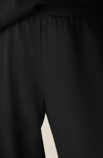 Eileen Fisher Pleated Straight Leg Ankle Pants In Black