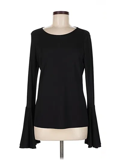 Pre-owned Michael Kors Collection Long Sleeve Top Black Boatneck Tops