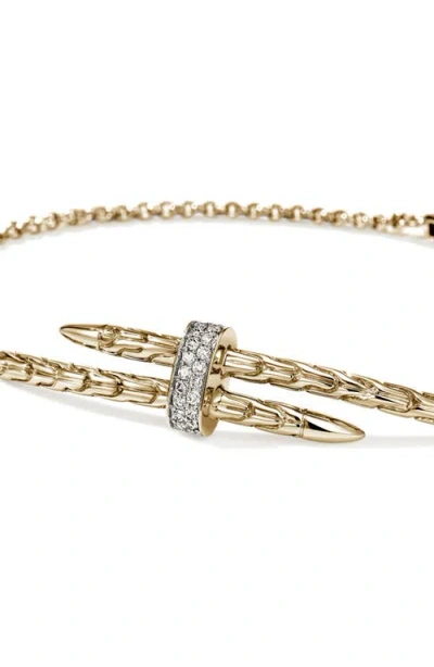 John Hardy Spear Station Bracelet Gold In Brown