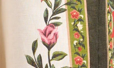 Farm Rio Wonder Rio Belted Embellished Printed Linen Jumpsuit In Multi