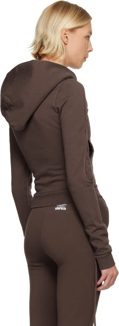 Ottolinger Brown Fitted Zip Hoodie In Brown