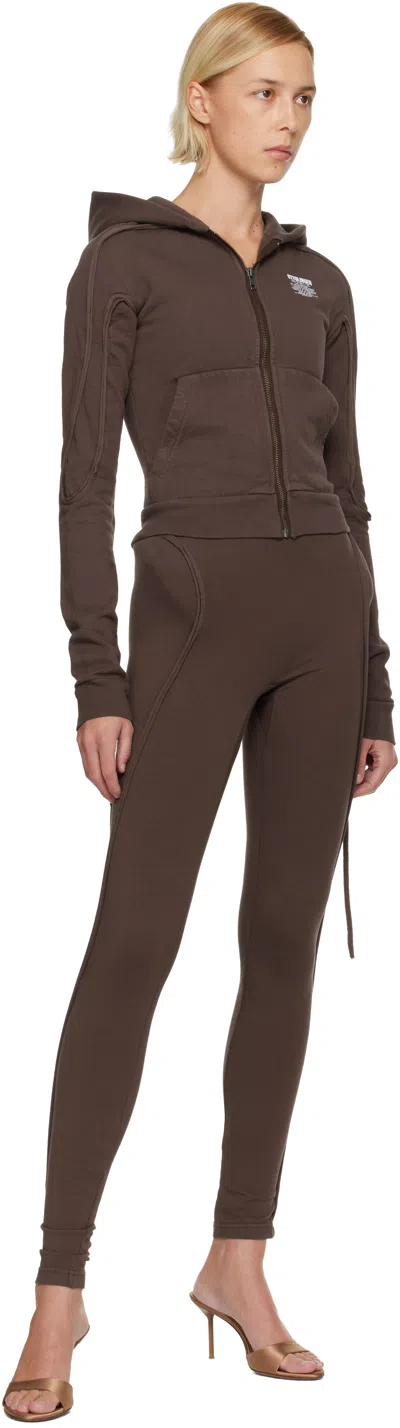 Ottolinger Brown Fitted Zip Hoodie In Brown