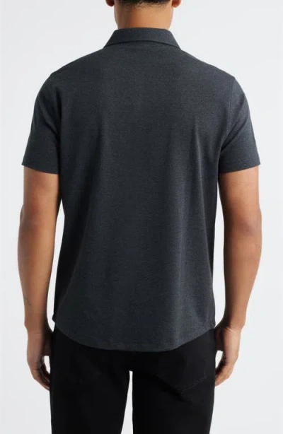 Robert Barakett Keyes Slim Fit Microprint Short Sleeve Knit Button-up Shirt In Gray