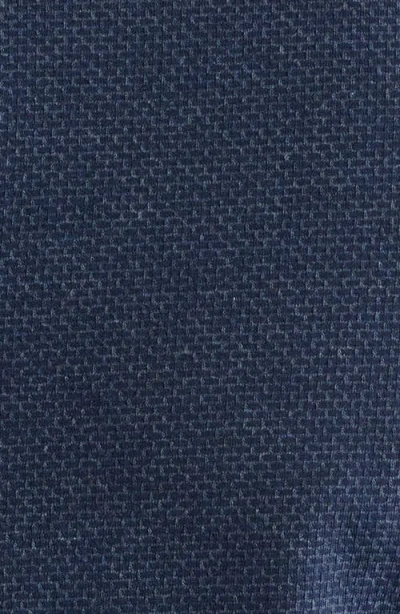 Robert Barakett Keyes Slim Fit Microprint Short Sleeve Knit Button-up Shirt In Blue