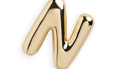 Argento Vivo Puffy N Initial Pendant Necklace In Gold