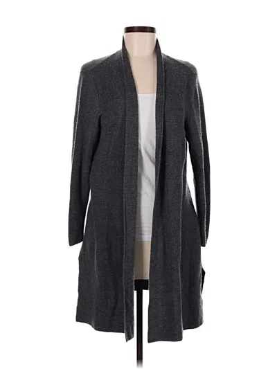 Pre-owned Eileen Fisher Wool Cardigan Sweater In Gray