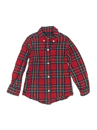 Pre-owned Janie And Jack Kids' Long Sleeve Button Down Shirt In Red