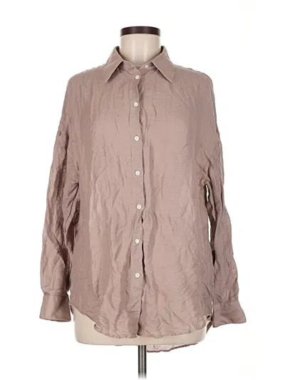 Pre-owned Reiss Long Sleeve Button Down Shirt In Brown