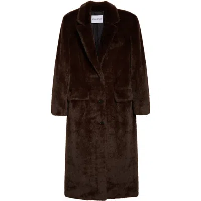 Stand Studio Emmie Faux Fur Coat In Brown
