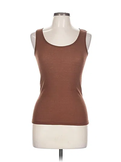 Pre-owned Wuhou Tank Top Brown Strapless Neckline Tops