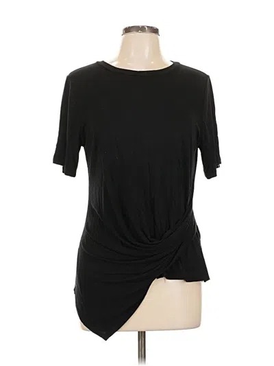 Pre-owned Karen Kane Short Sleeve Top Black Keyhole Neckline Tops