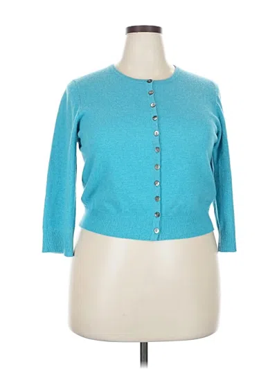 Pre-owned Boden Cashmere Cardigan Sweater In Blue