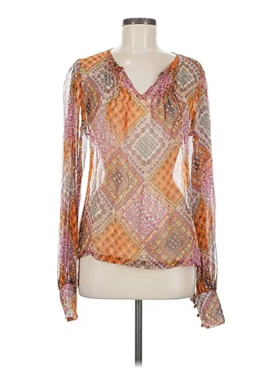 Pre-owned Tracy Porter Long Sleeve Blouse In Orange