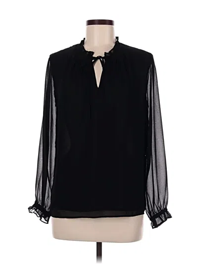 Pre-owned Ann Taylor Long Sleeve Blouse In Black