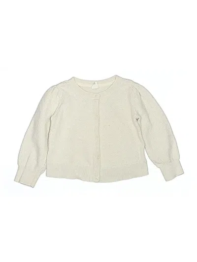 Pre-owned Baby Gap Kids' Cardigan Sweater In White