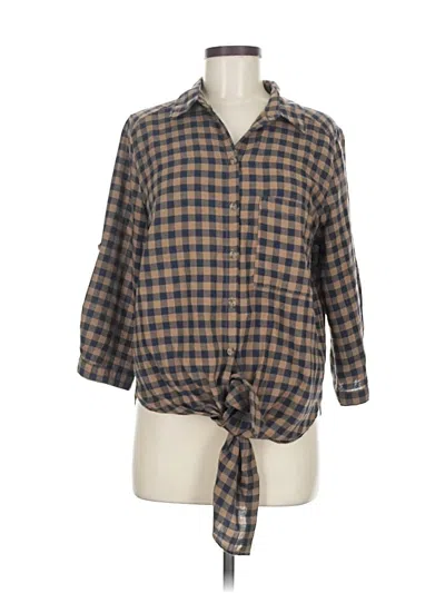 Pre-owned Lost + Wander 3/4 Sleeve Blouse In Brown