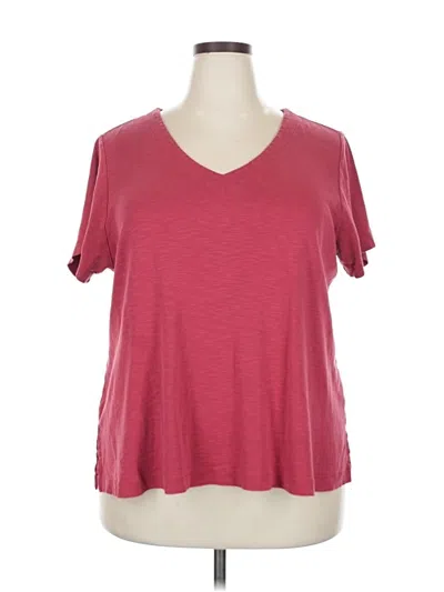 Pre-owned Jjill Short Sleeve T-shirt In Burgundy