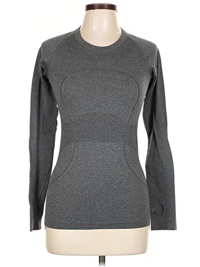 Pre-owned Lululemon Athletica Long Sleeve Top Gray Turtleneck Tops