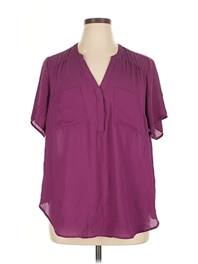 Pre-owned Torrid Short Sleeve Blouse In Purple