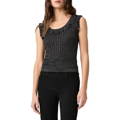Paige Clareen Metallic Sweater Tank In Black