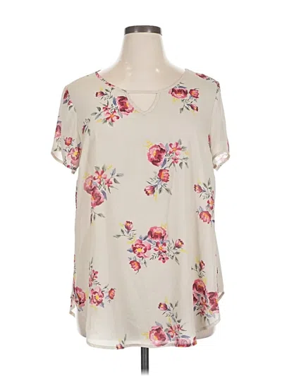 Pre-owned Torrid Short Sleeve Blouse In White