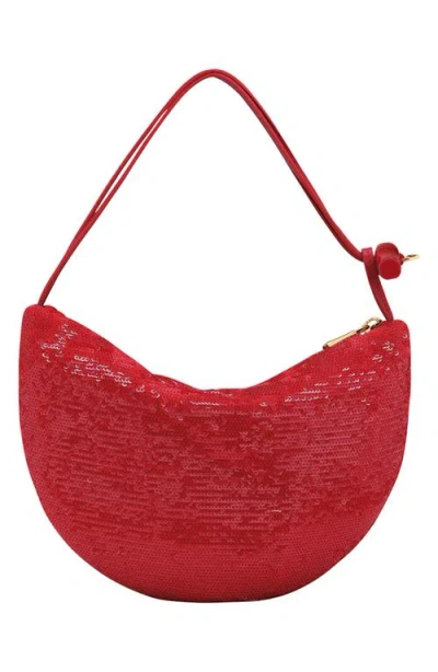 Longchamp Le Roseau Sparkling Wristlet Clutch In Brown