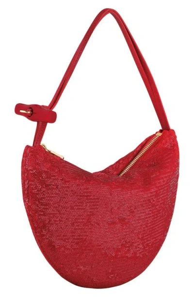 Longchamp Le Roseau Sparkling Wristlet Clutch In Brown