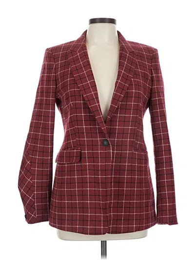 Pre-owned Rag & Bone Wool Blazer Jacket In Burgundy