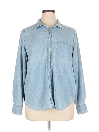 Pre-owned Gap Long Sleeve Button Down Shirt In Blue