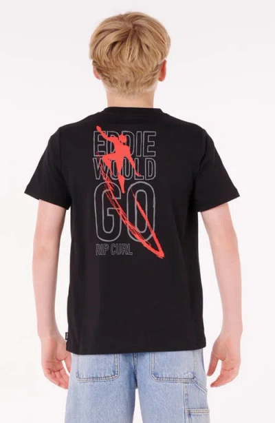 Rip Curl Kids' Eddie Would Go Petro Graphic T-shirt In Black