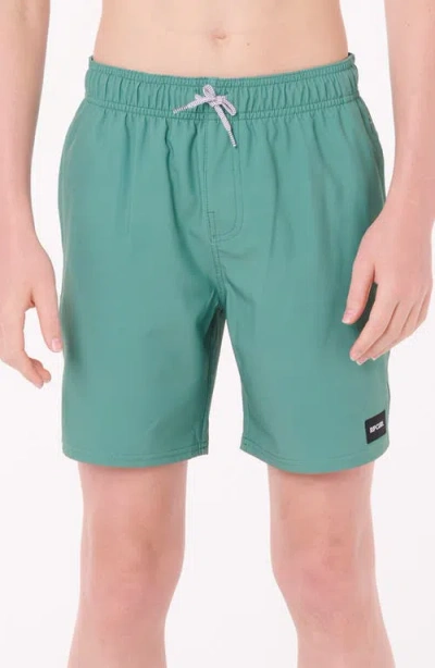 Rip Curl Kids' Volley Swim Trunks In Green