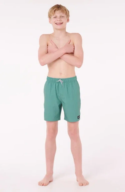 Rip Curl Kids' Volley Swim Trunks In Green