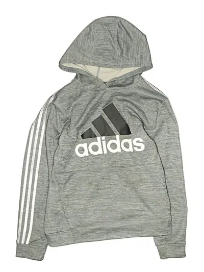 Pre-owned Adidas Originals Kids' Pullover Hoodie In Gray